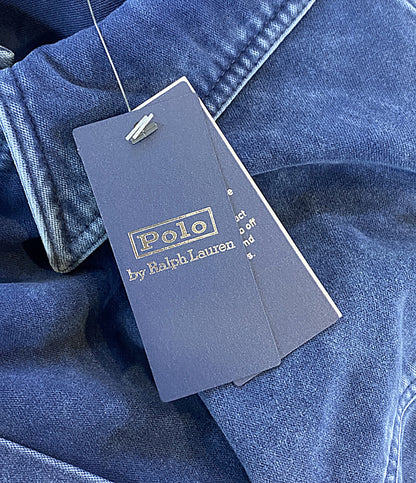 美品 POLO RALPH LAUREN カバーオール MOLESKIN UTILITY JACKET NAVY メンズ SIZE L ポロ・ラルフローレン