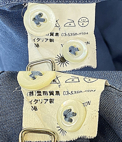 GIANNETTO 長袖シャツ ホリゾンタルタイ ブルー イタリア製 メンズ SIZE 42 ジャンネット