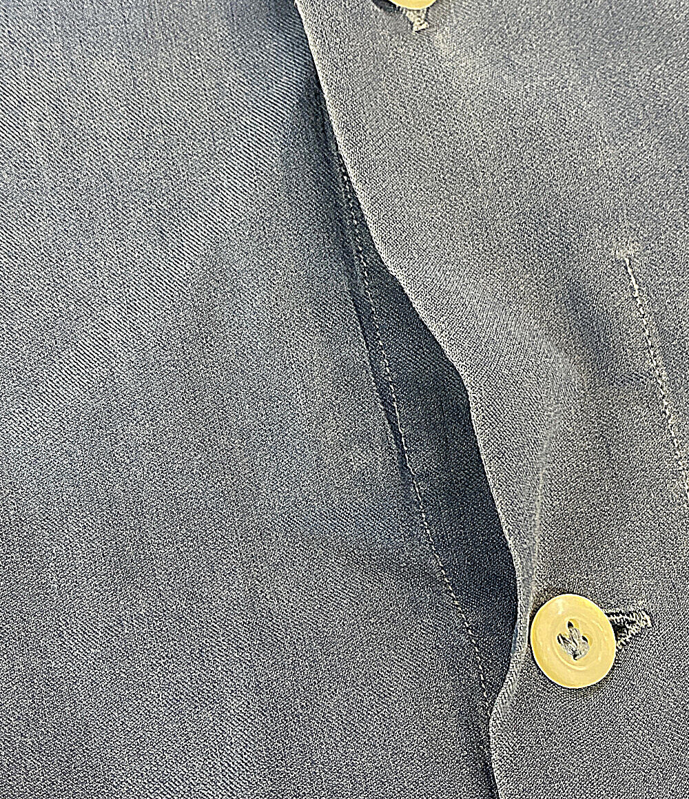 GIANNETTO 長袖シャツ ホリゾンタルタイ ブルー イタリア製 メンズ SIZE 42 ジャンネット