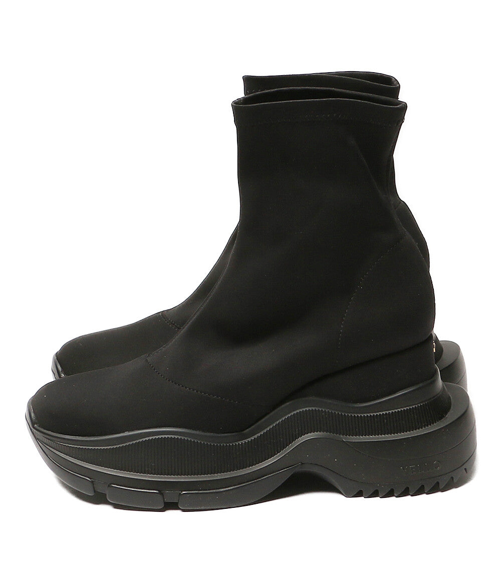 YELLO イエロ ブーツ TOKYO BLACK MID SNEAKER SHORT BOOTS レディース