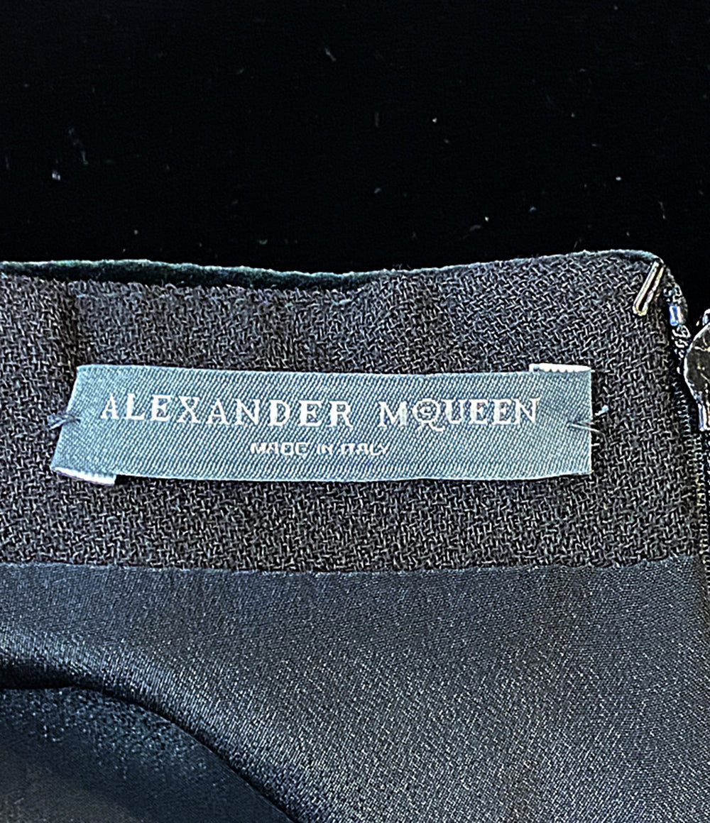 Alexander Mcqueen ベロア ノースリーブ ドレス ブラック ベルベット 2011 レディース SIZE 42 アレキサンダーマックイーン