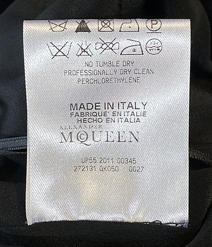 Alexander Mcqueen ベロア ノースリーブ ドレス ブラック ベルベット 2011 レディース SIZE 42 アレキサンダーマックイーン