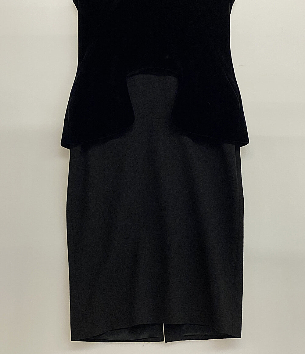 Alexander Mcqueen ベロア ノースリーブ ドレス ブラック ベルベット 2011 レディース SIZE 42 アレキサンダーマックイーン