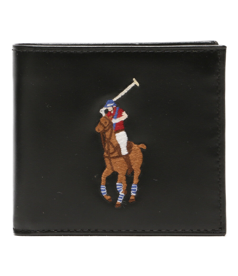 POLO RALPH LAUREN 二つ折り財布 ビッグポニー カーフレザー ブラック