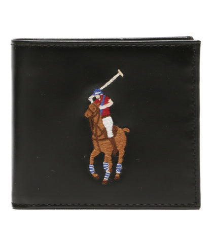 POLO RALPH LAUREN 二つ折り財布 ビッグポニー カーフレザー ブラック メンズ ポロ・ラルフローレン