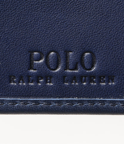 POLO RALPH LAUREN 二つ折り財布 エンブロイダリー レザー ネイビー メンズ ポロ・ラルフローレン