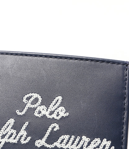 POLO RALPH LAUREN 二つ折り財布 エンブロイダリー レザー ネイビー メンズ ポロ・ラルフローレン