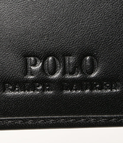 美品 POLO RALPH LAUREN 二つ折り財布 カーフレザーシリーズ ブラック メンズ ポロ・ラルフローレン