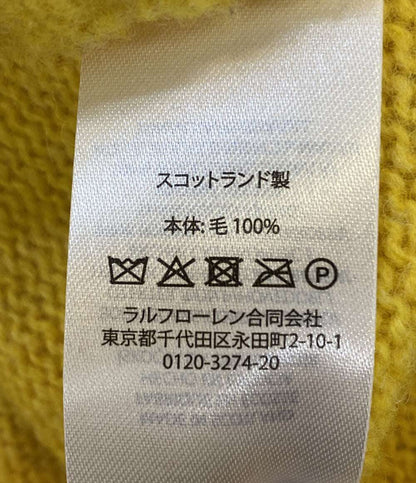 美品 POLO RALPH LAUREN ニット SCOTLAND製 シャギードッグ イエロー メンズ SIZE L ポロ・ラルフローレン