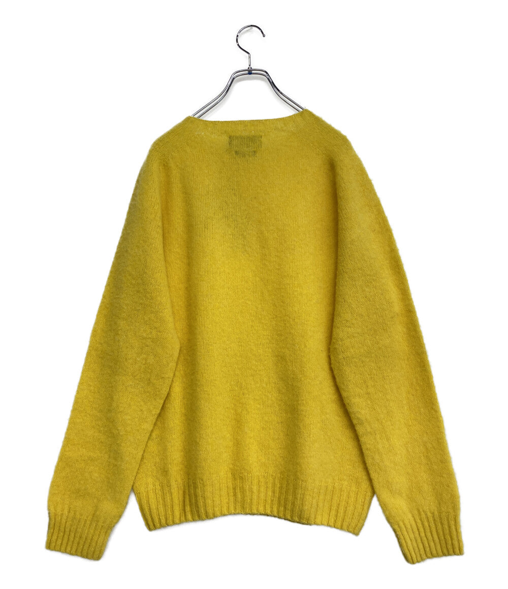 美品 POLO RALPH LAUREN ニット SCOTLAND製 シャギードッグ イエロー メンズ SIZE L ポロ・ラルフローレン