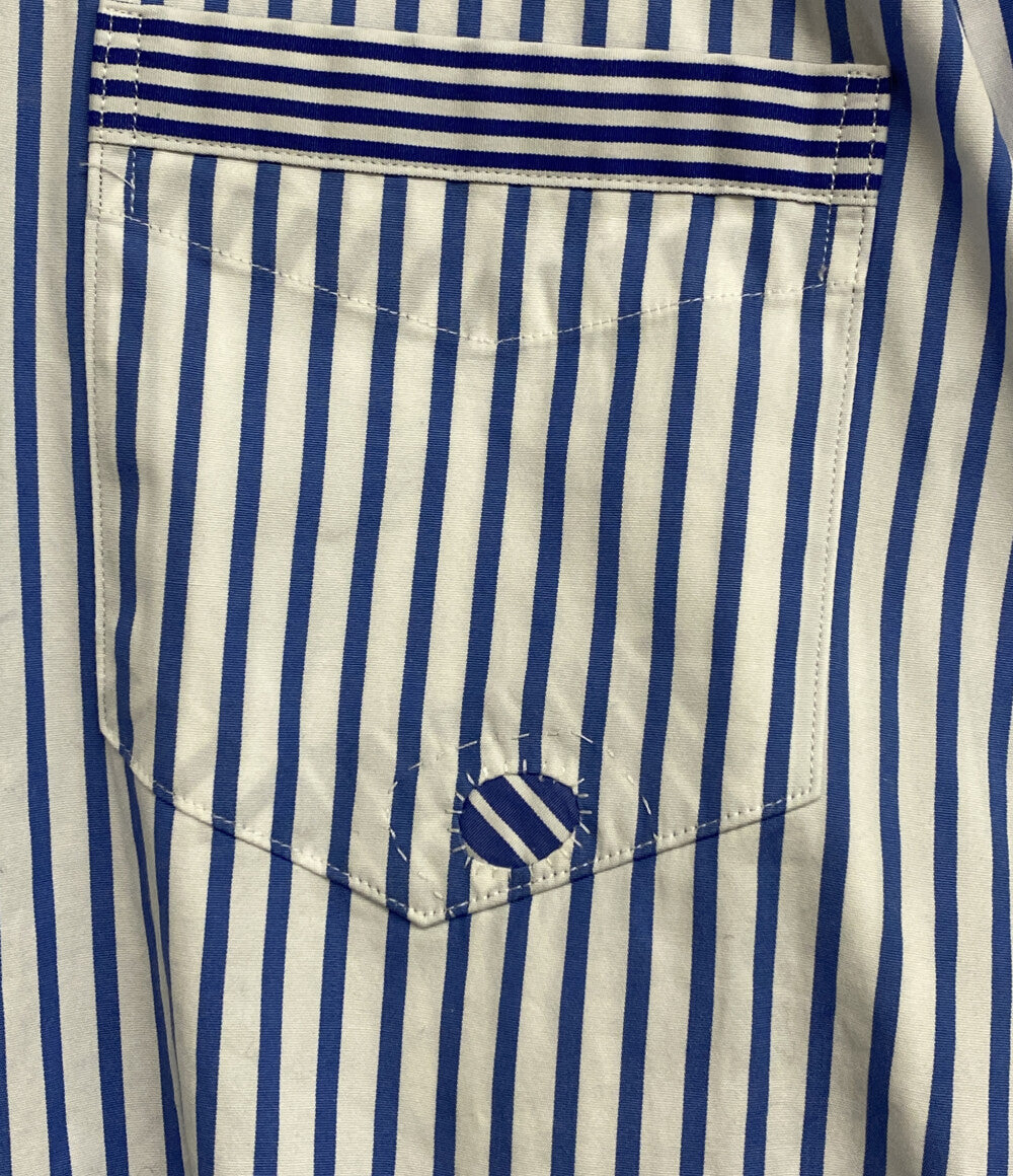 美品 POLO RALPH LAUREN 長袖シャツ CLASSIC FIT DISTRESSED STRIPED ブルー メンズ SIZE L ポロ・ラルフローレン