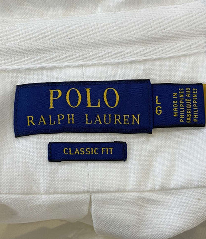 POLO RALPH LAUREN 長袖シャツ CLASSIC FIT CREST-PATCH OXFORD WHITE メンズ SIZE L ポロ・ラルフローレン