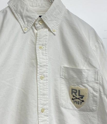 POLO RALPH LAUREN 長袖シャツ CLASSIC FIT CREST-PATCH OXFORD WHITE メンズ SIZE L ポロ・ラルフローレン