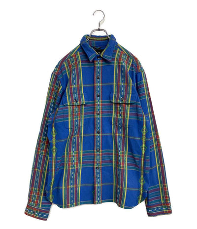 POLO RALPH LAUREN 長袖シャツ RLX チンスト マチ ヘビーネル メンズ SIZE L ポロ・ラルフローレン