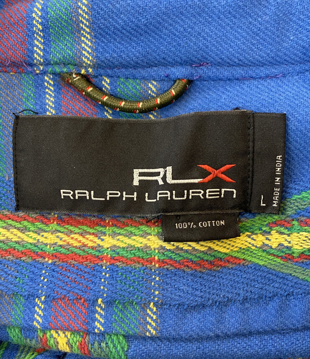 POLO RALPH LAUREN 長袖シャツ RLX チンスト マチ ヘビーネル メンズ SIZE L ポロ・ラルフローレン
