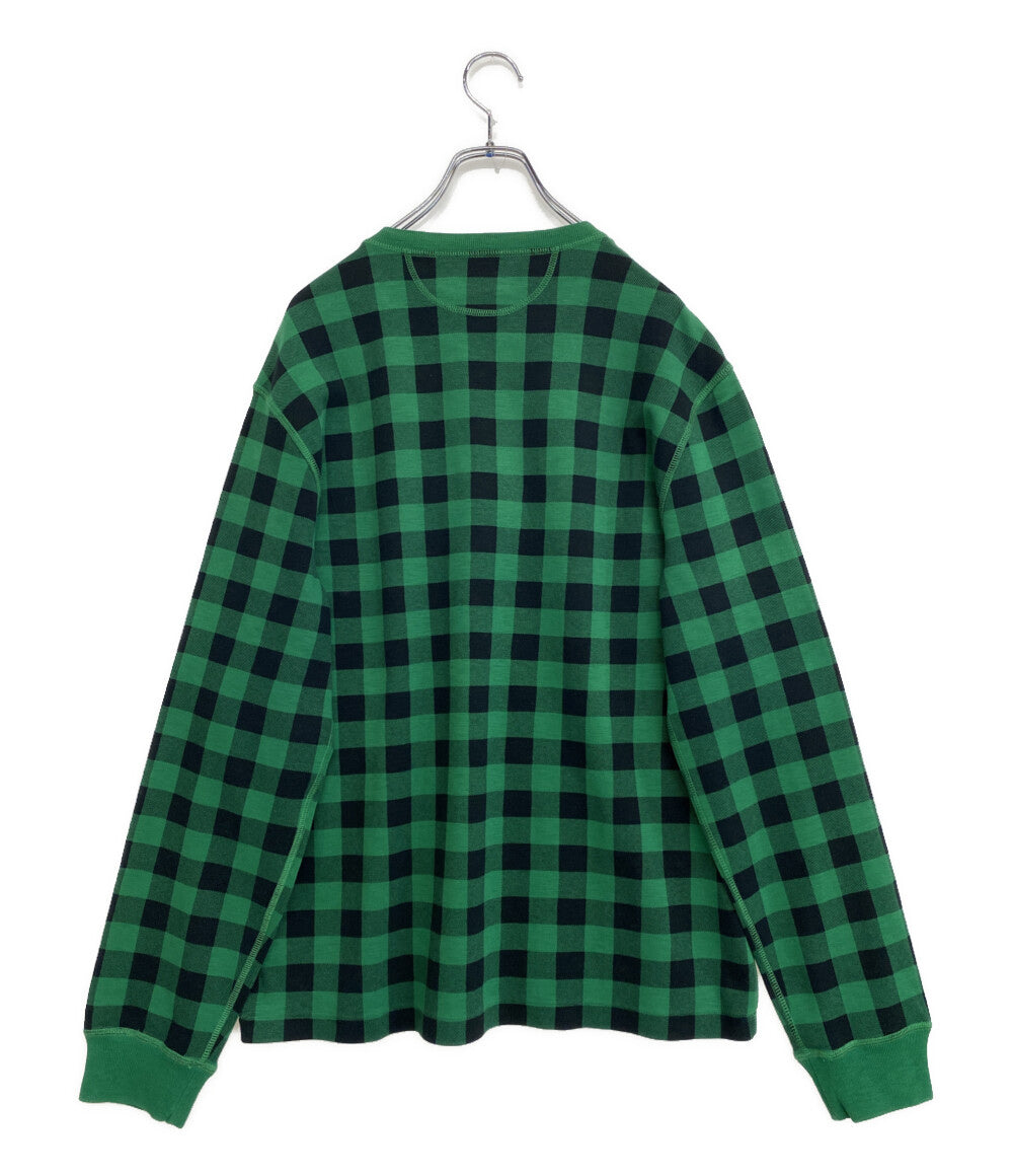美品 POLO RALPH LAUREN カットソー COUNTRY PLAID MOLESKIN HENLEY SHIRT チェック グリーン メンズ SIZE L ポロ・ラルフローレン