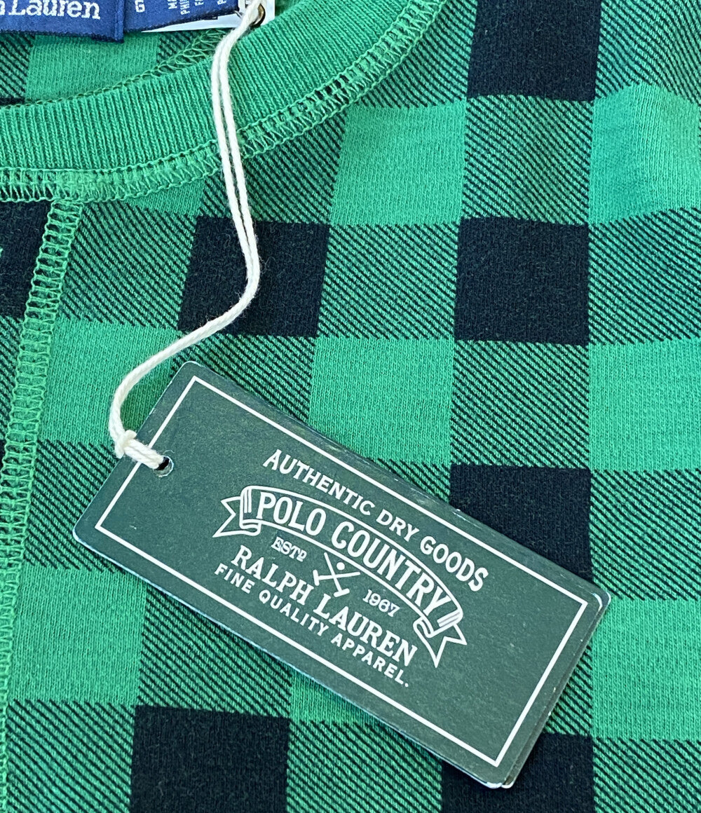 美品 POLO RALPH LAUREN カットソー COUNTRY PLAID MOLESKIN HENLEY SHIRT チェック グリーン メンズ SIZE L ポロ・ラルフローレン