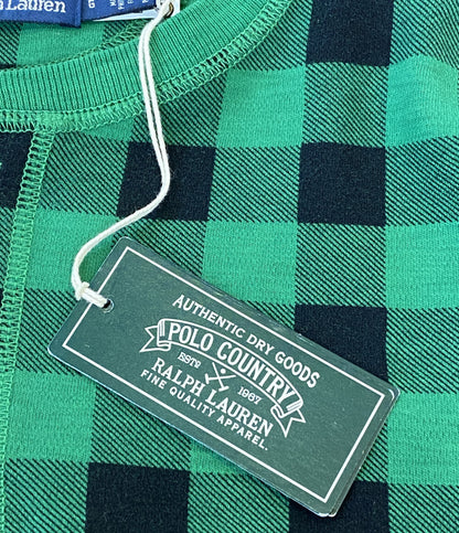 美品 POLO RALPH LAUREN カットソー COUNTRY PLAID MOLESKIN HENLEY SHIRT チェック グリーン メンズ SIZE L ポロ・ラルフローレン
