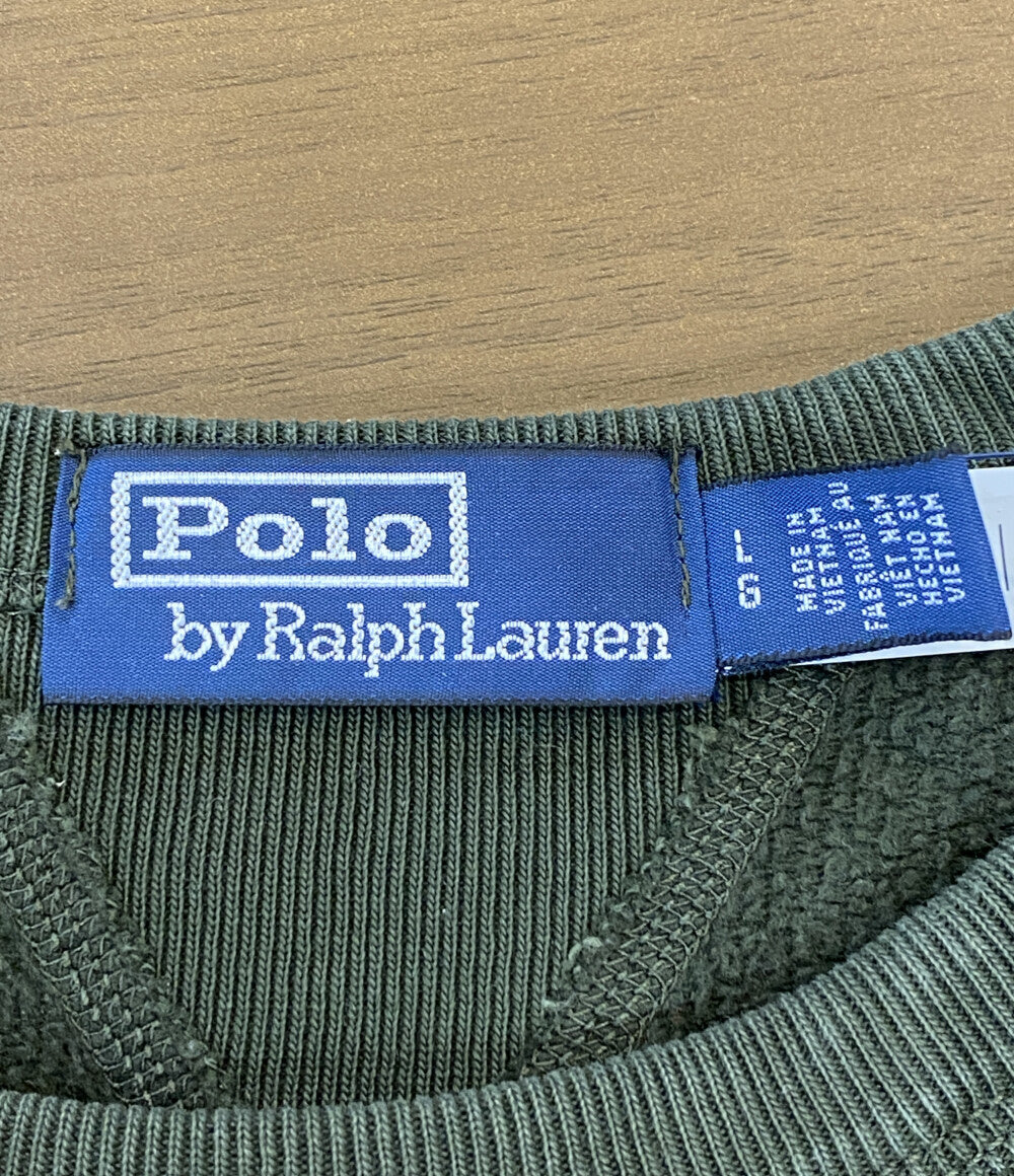 POLO RALPH LAUREN ガーメントダイド フリース スウェットシャツ OLV メンズ SIZE L ポロ・ラルフローレン