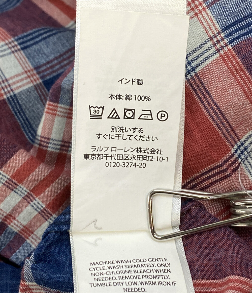 POLO COUNTRY ポロカントリー 半袖シャツ CLASSIC FIT INDIGO PLAID WORK チェック メンズ SIZE L