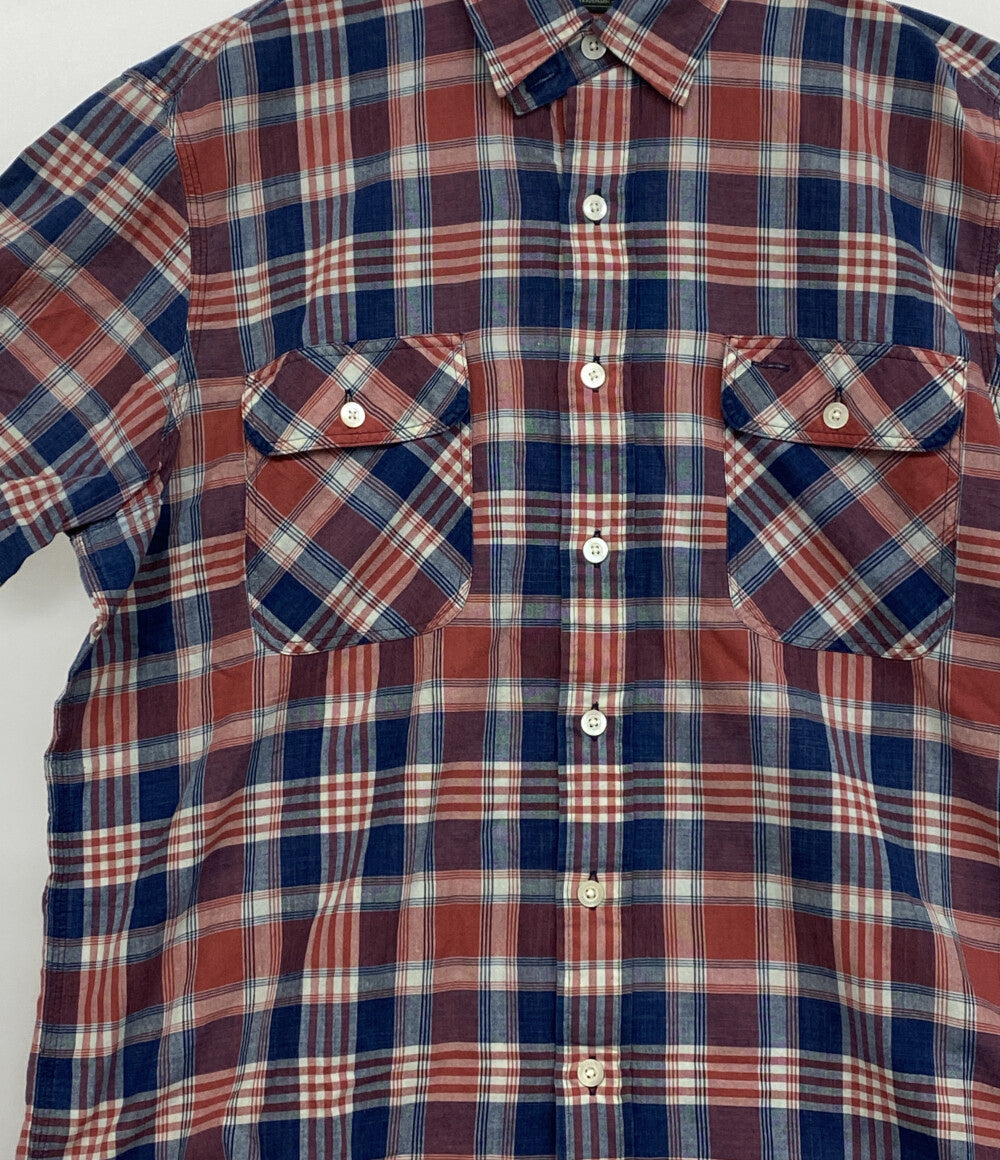 POLO COUNTRY ポロカントリー 半袖シャツ CLASSIC FIT INDIGO PLAID WORK チェック メンズ SIZE L
