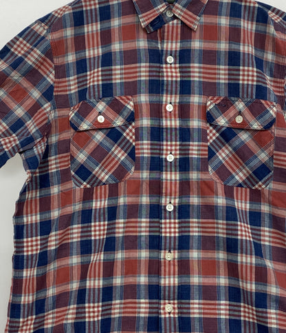 POLO COUNTRY ポロカントリー 半袖シャツ CLASSIC FIT INDIGO PLAID WORK チェック メンズ SIZE L