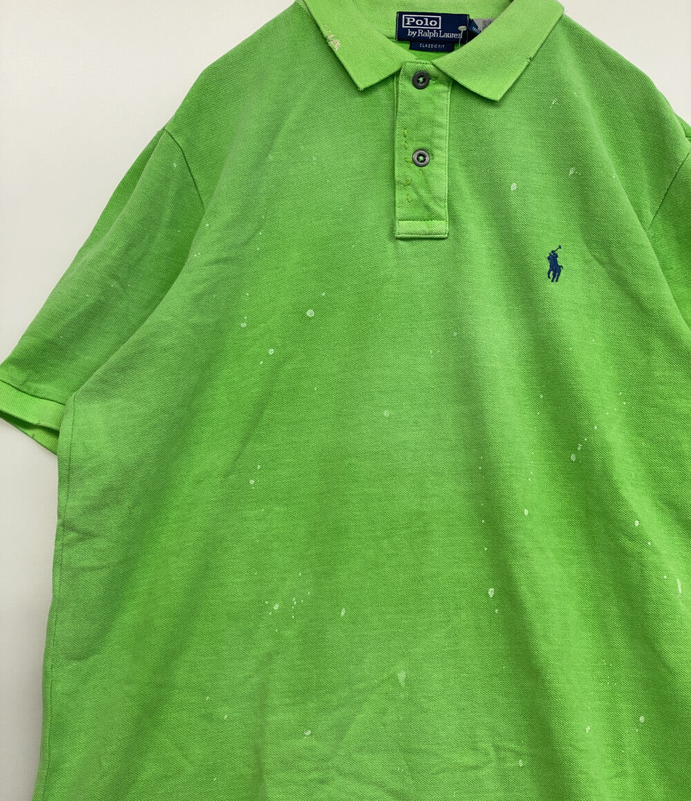 美品 POLO RALPH LAUREN ポロシャツ CLASSIC FIT MENDED MESH POLO GREEN メンズ SIZE L ポロ・ラルフローレン