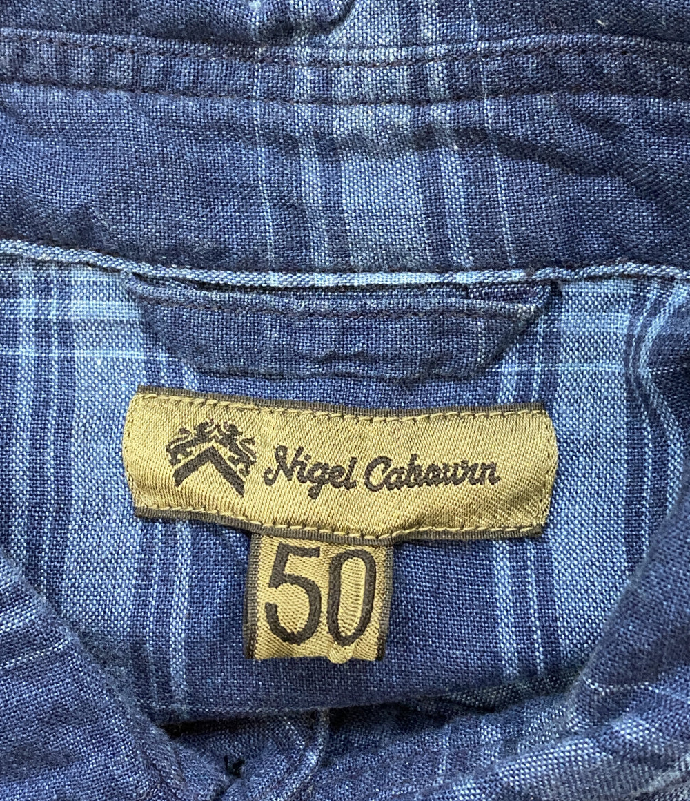NIGEL CABOURN 長袖シャツ ワークシャツ INDIGO メンズ SIZE 50 ナイジェルケーボン