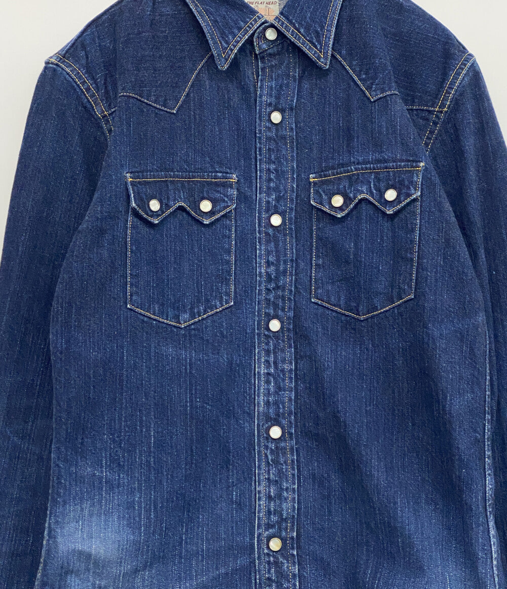 THE FLAT HEAD 長袖シャツ 7002W デニム ウエスタン メンズ SIZE 40 ザフラットヘッド