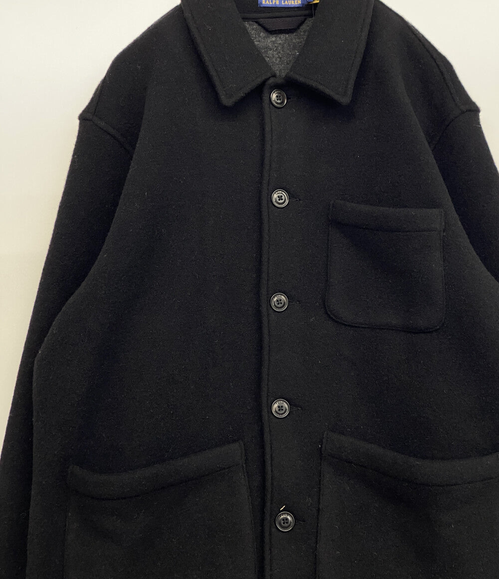 美品 POLO RALPH LAUREN ブラッシュド ウール カバーオール ブラック メンズ SIZE M ポロ・ラルフローレン