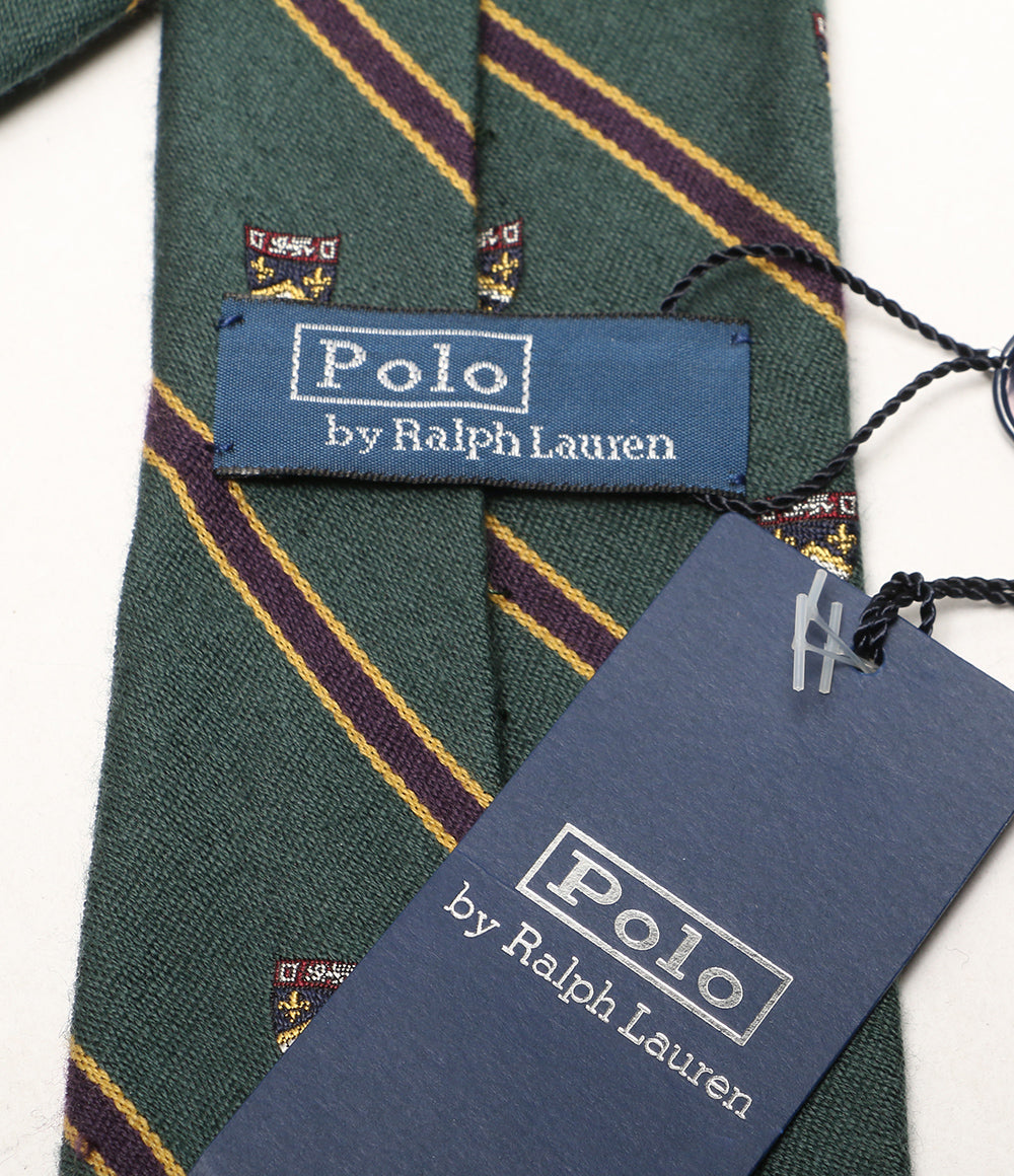 POLO RALPH LAUREN ネクタイ ストライプド ウールシルク クラブ グリーン メンズ ポロ・ラルフローレン