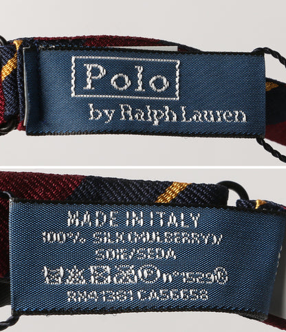 美品 POLO RALPH LAUREN 蝶ネクタイ ボウタイ ストライプド シルク レップ メンズ ポロ・ラルフローレン