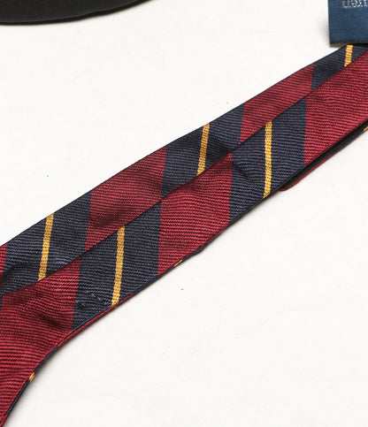 美品 POLO RALPH LAUREN 蝶ネクタイ ボウタイ ストライプド シルク レップ メンズ ポロ・ラルフローレン