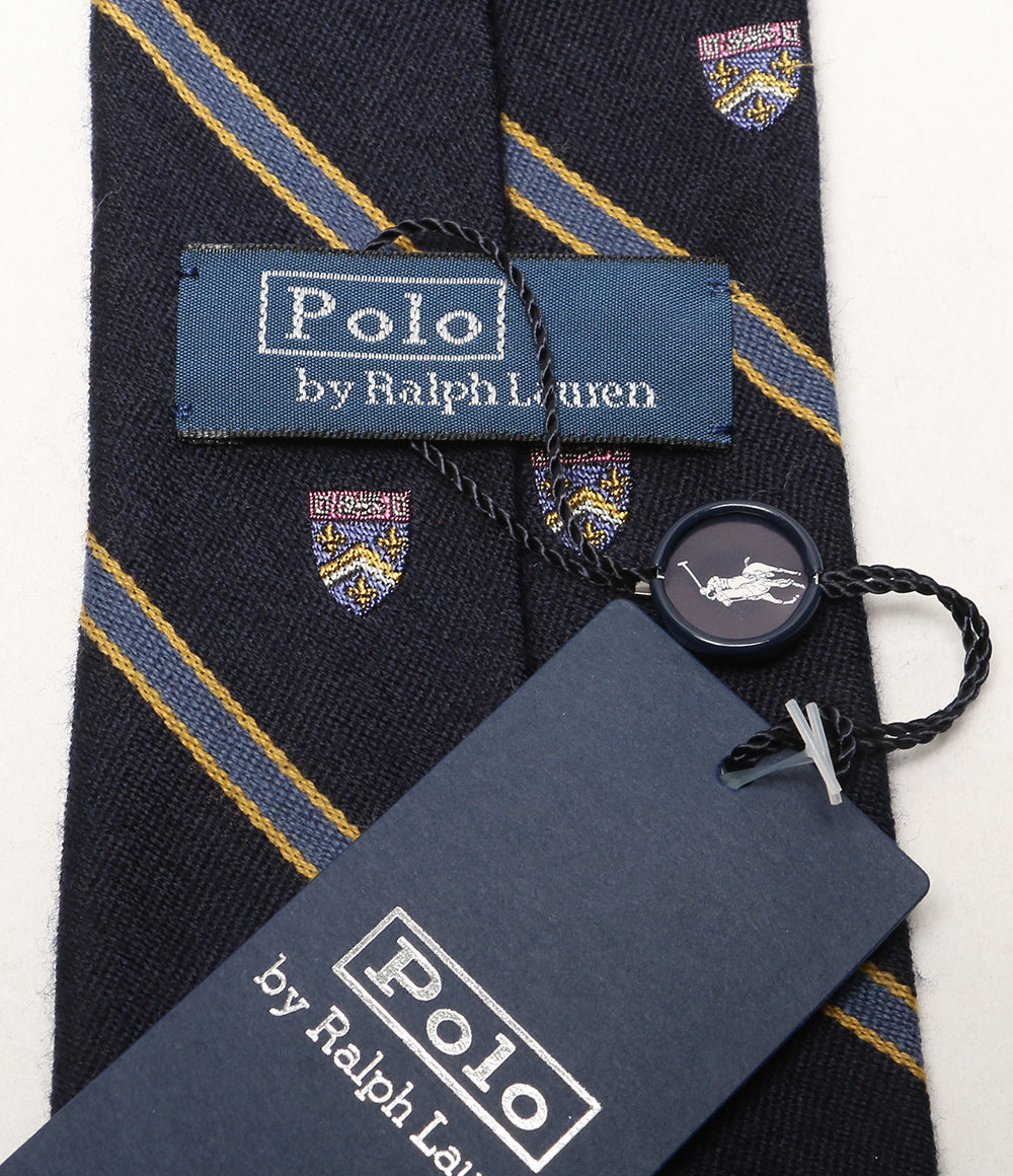 美品 POLO RALPH LAUREN ネクタイ ストライプド ウールシルク クラブ 美品 POLO RALPH LAUREN ネクタイ ストライプド ウールシルク クラブ