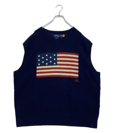 POLO RALPH LAUREN ベスト THE BIG FIT アメリカンフラッグ ネイビー メンズ SIZE L ポロ・ラルフローレン