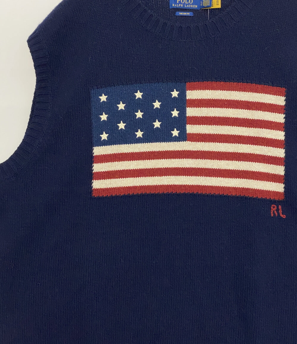 POLO RALPH LAUREN ベスト THE BIG FIT アメリカンフラッグ ネイビー