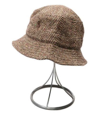 美品 POLO RALPH LAUREN バケットハット ヘリンボーン ツイード ブラウン レディース ポロ・ラルフローレン