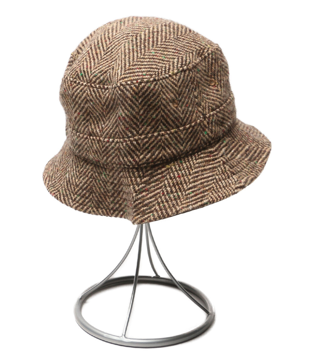 美品 POLO RALPH LAUREN バケットハット ヘリンボーン ツイード ブラウン レディース ポロ・ラルフローレン