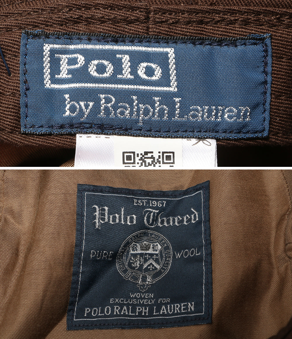 美品 POLO RALPH LAUREN バケットハット ヘリンボーン ツイード ブラウン レディース ポロ・ラルフローレン