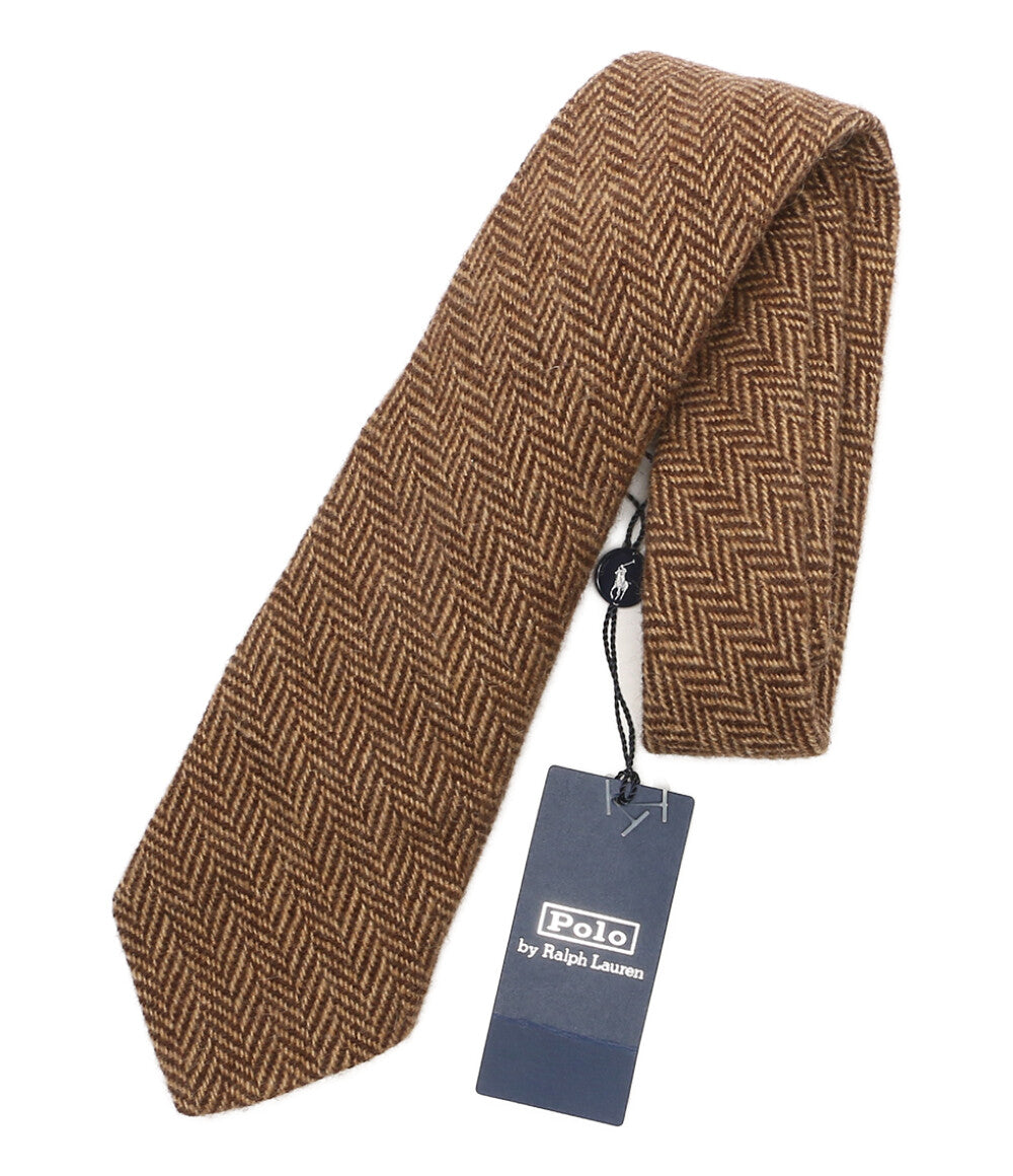 POLO RALPH LAUREN ネクタイ ヘリンボーン ウール ブラウン メンズ ポロ・ラルフローレン