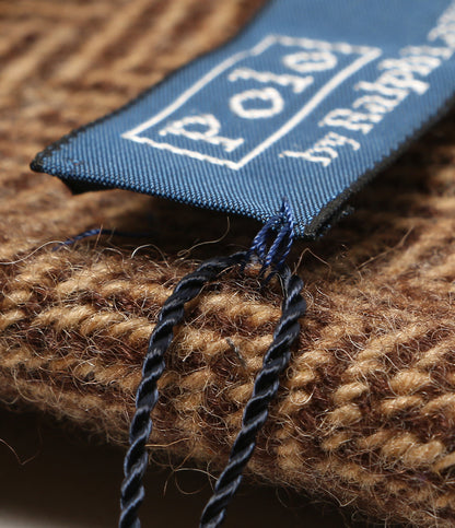 POLO RALPH LAUREN ネクタイ ヘリンボーン ウール ブラウン メンズ ポロ・ラルフローレン