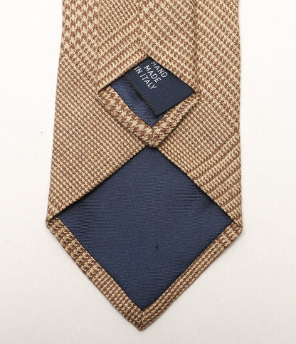 美品 POLO RALPH LAUREN ネクタイ グレン チェック リネンブレンド ベージュ メンズ ポロ・ラルフローレン