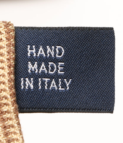 美品 POLO RALPH LAUREN ネクタイ グレン チェック リネンブレンド ベージュ メンズ ポロ・ラルフローレン