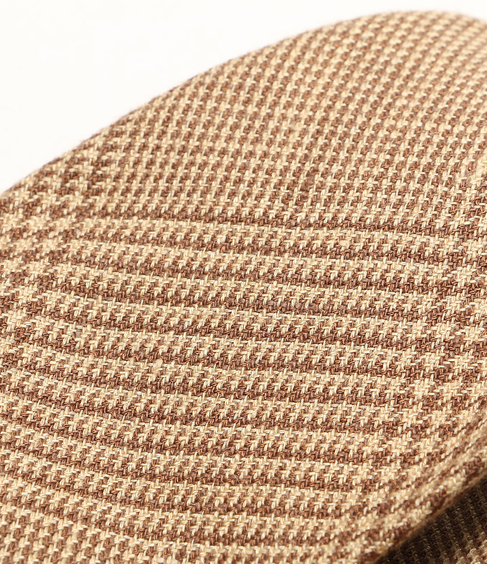 美品 POLO RALPH LAUREN ネクタイ グレン チェック リネンブレンド ベージュ メンズ ポロ・ラルフローレン