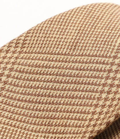 美品 POLO RALPH LAUREN ネクタイ グレン チェック リネンブレンド ベージュ メンズ ポロ・ラルフローレン