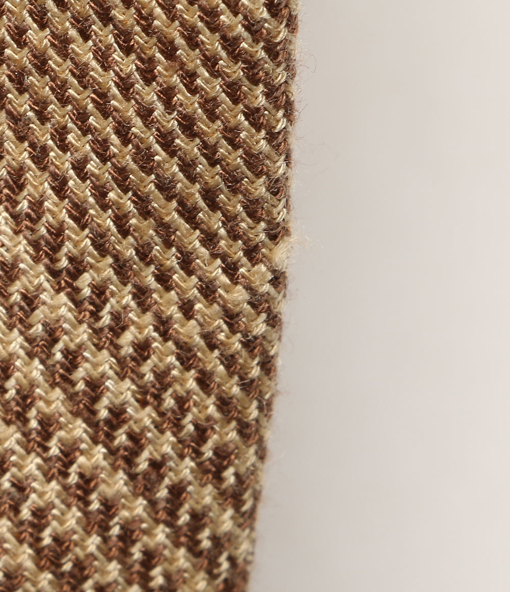 美品 POLO RALPH LAUREN ネクタイ グレン チェック リネンブレンド ベージュ メンズ ポロ・ラルフローレン