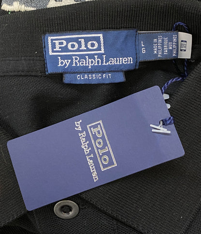 美品 POLO RALPH LAUREN ポロシャツ PEACE LOVE POLO MESH POLO BLK メンズ SIZE L ポロ・ラルフローレン