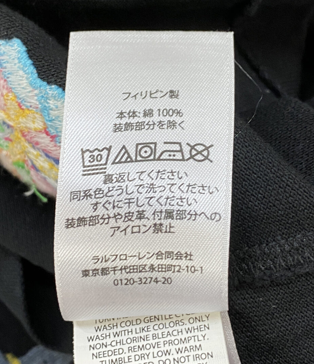 美品 POLO RALPH LAUREN ポロシャツ PEACE LOVE POLO MESH POLO BLK メンズ SIZE L ポロ・ラルフローレン