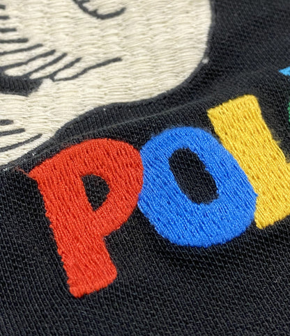美品 POLO RALPH LAUREN ポロシャツ PEACE LOVE POLO MESH POLO BLK メンズ SIZE L ポロ・ラルフローレン