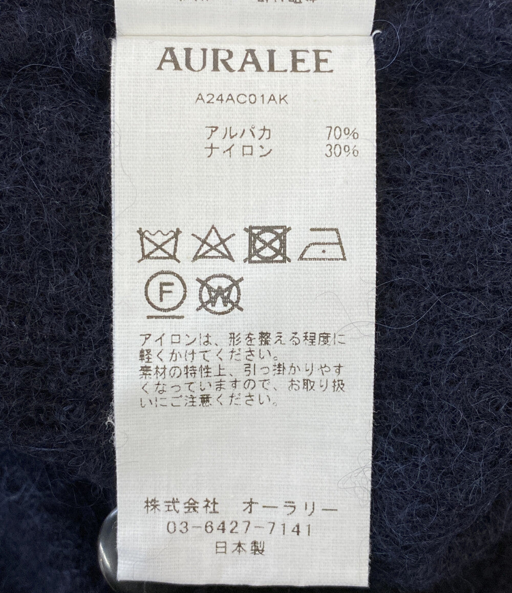 美品 AURALEE カーディガン BABY SURI ALPACA SHEER KNIT CARDIGAN A24AC01AK メンズ SIZE 3 オーラリー